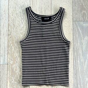 Cider Black and White Striped Tank Top